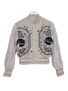 First Row Future is Yours Varsity Jacket Mens Size Medium Embroidered Celestial